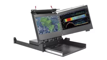 RMDDU 17A - rugged 2U rack-mount drawer with dual-screen LCD monitors