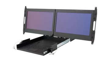 RMDDU 23 - rugged 2U rackmount drawer with dual 23 inch LCD monitors
